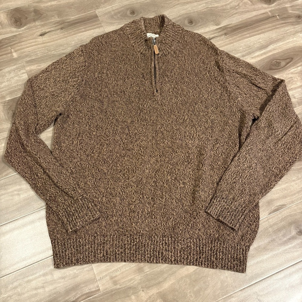 St. John's Bay Quarter Zip Men's XXL Mock Neck Long Sleeve Pullover‎ Sweater